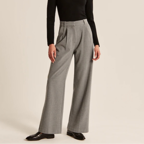 Abercrombie & Fitch Pants - Abercrombie and Fitch LONG Sloane Brushed Suiting Tailored Pant Gray Trouser XL